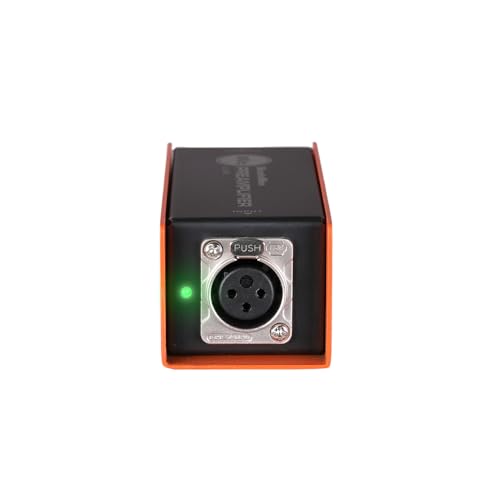 StudioMan CL-100 XLR Preamp for Dynamic Microphones,25dB Gain, Low-Noise Amplifier,Compact Metal Housing, XLR I/O,Orange/Black, Phantom Power Compatible