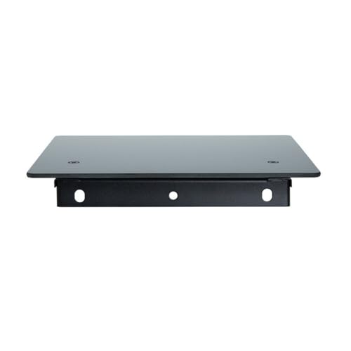 Single Glass AV Shelf Wall Mount – Tempered Glass, Supports 22 lbs – Low Profile Floating Shelf for Cable Box, Router, DVR, DVD Player, Media Devices – Secure Screw Mount Design