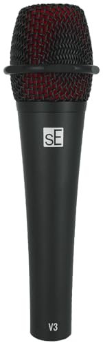 SE Electronics V3 Bundle: Dynamic Cardioid Handheld Vocal Microphone with Metal Housing for Live Performance, Speech, Instruments, WS07 Foam Windscreen for V Series Reducing Plosives Noise, 2-items