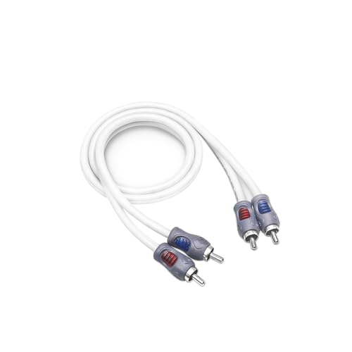RECOIL RMI23 2-Channel 3ft RCA Audio Interconnects Cable Triple-Shielded | Tinned Oxygen Free Copper for High-End Car Marine Motorcycle UTV ATV with Noise Rejection