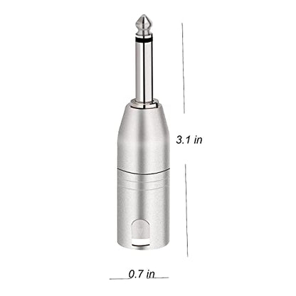 1/4 inch TS Mono to XLR Male Adapter, Unbalanced Quarter Inch TS Mono to XLR Male Converter Audio Connector - 2 Pack - style: 1/4 inch TS Mono to XLR Male Adapter