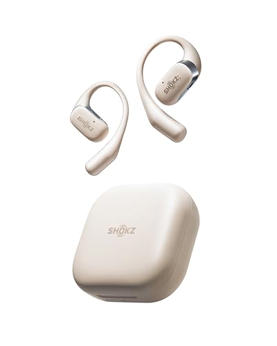 SHOKZ OpenFit Open-Ear Earhook Bluetooth Earbuds, Black,28H Playtime | Fast Charging; Bluetooth 5.2; True Wireless - color: Beige