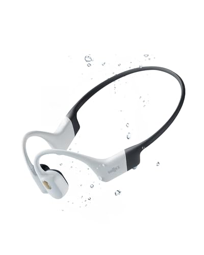 SHOKZ OpenSwim Pro Open-Ear MP3 Headphones, White, IP68 Waterproof, 32G MP3 - color: White