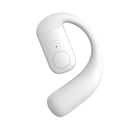 Single Bluetooth One Ear Earbud Open Ear Bud Air Conduction Earbud Earless Out of Ear Headphones Bluetooth Wireless Earpiece with Earhook OWS Open Ear Bud Wireless Ear Hanging Bluetooth Headset - color: White