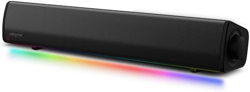 Creative Sound Blaster GS3 Compact RGB Gaming Soundbar, Superwide, Black | RGB Gaming Soundbar, Bluetooth, USB-C, Under Monitor, PC, Console, Compact Design, Black - color: Black