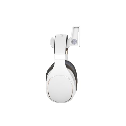Headphone Wall Mount, Under Desk Headphone Hanger, Controller Holder, Gamepad Controller Holder, Adhesive/Screws, Universal Hanger Hook (White) - color: White