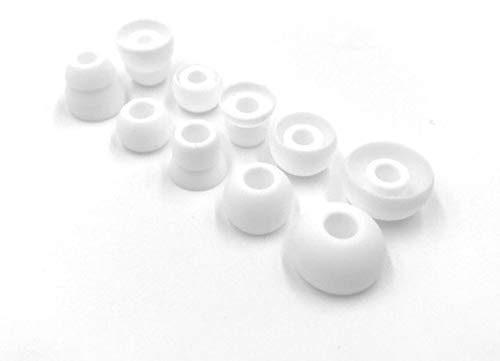 White Replacement Earbud Tips for Beats Powerbeats3 Wireless in Ear Headphones - Small, Medium, Large, Double Flange, and Bi-Tip (White) - color: White