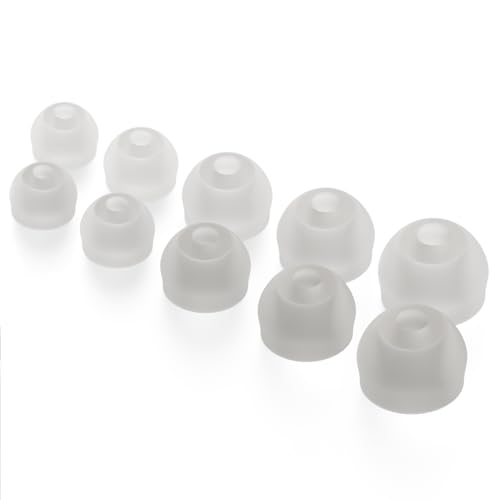 CURVD Earplug Replacement Tips Set, 5 Pairs XXS/XS/S/M/L, Noise Reduction Earbud Replacement Tips Soft Flexible Silicone Eartips Including XXS for the Smallest Ears, Earphones & Ear Buds - color: Cloud