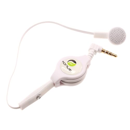 Headphone Retractable Mono Earphone for Compatible with Motorola Moto G Power 5G (2024) - 3.5mm w Mic Headset Handsfree Earbud Earpiece L9A