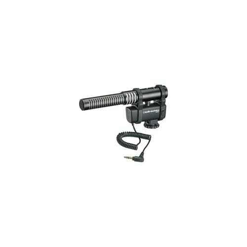 Audio-Technica AT8024 Stereo/Mono Camera-Mount Condenser Microphone, Black
