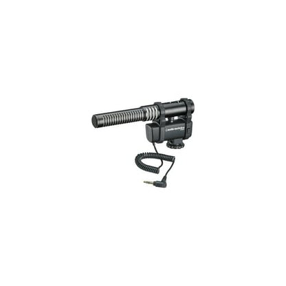 Audio-Technica AT8024 Stereo/Mono Camera-Mount Condenser Microphone, Black
