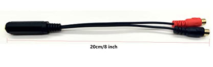6.35mm to 2RCA Cable, Gold Plated 6.35mm 1/4 inch Mono TS Female to 2 Dual RCA Female Plug Y Splitter Adapter Cable - 8 Inch (6.35 FM/2RCA FM) - color: 6.35 FM/2RCA FM
