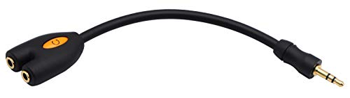 3.5mm Headphone Y Splitter Cable 3-Pole 3.5mm AUX Male to 2 Port 3.5mm Female Audio Stereo Y Splitter Cable for Headset Splitter Adapter, for Smartphone, Tablets, MP3, MP4(17.5CM) (3Pole) - color: 3Pole