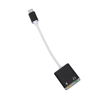 Alomejor USB C Microphone Adapter, Aluminum Alloy Type C Sound Card, 7.1 Channel Audio Output, Plug and Play, Compact 13g External USB Sound Card for Desktop Laptop Gaming