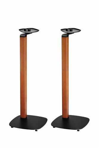 ynVISION.DESIGN Wood Speaker Stands for Sonos One, SL, Play:1, Pair | 30.75" floor standing for SONOS One, One SL, and Play:1 Speakers, 22 lb capacity, cable management, walnut wood & black metal