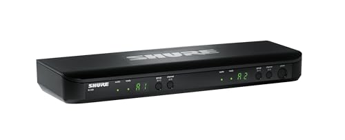 Shure BLX188/CVL Dual Wireless Lavalier System - H9 Band | 14-hour battery and 300 ft UHF range with two lavalier mics and dual-channel receiver for multi-presenter events - style: H9: 512-542 MHz
