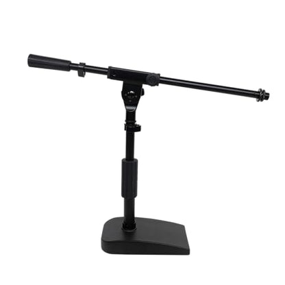 Shure by Gator Low Profile Mic Stand with Single-Section Boom (SH-DESKTOP2) | Compact Non-slip Weighted Base Twist Clutch Height Adjustment Integrated Cable Management.
