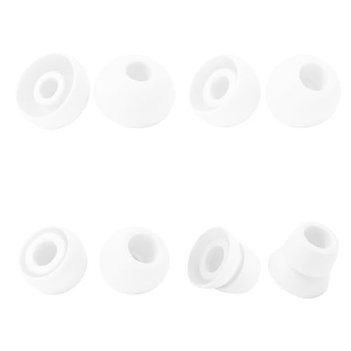 hopopwer Replacement Silicone Earbuds Tips for Powerbeats 3 Powerbeats 2, 4 Pairs Earbuds Silicone Ear Tips Set - Small, Medium, Large and Double Flange (White with Pen) - color: White with Pen
