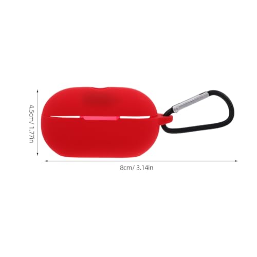 Silicone Protective Case Cover for Earbuds Charging Case, Portable Earbuds Organizer with Full Protection, Red Earphone Accessory for Travel
