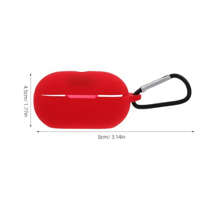 Silicone Protective Case Cover for Earbuds Charging Case, Portable Earbuds Organizer with Full Protection, Red Earphone Accessory for Travel