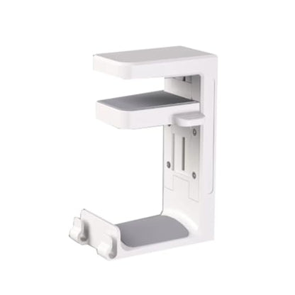Over-ear headphone holder/Clamp-style headphone mount,djustable clamp width (10–42mm),suitable for gaming setups and various desk surfaces(White) - color: White