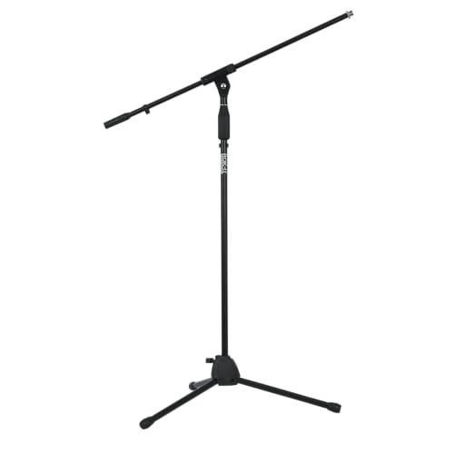 Gator Frameworks Rok-It Series Standard Fixed Boom Arm Microphone Stand with Height Adjustable Tripod Base, 40" to 67" (RI-MICTP-FBM)