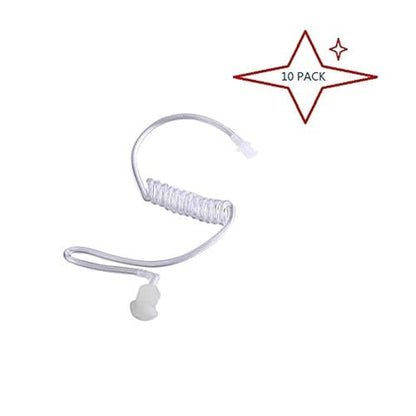 10 Pcs Clear Acoustic Coil Tube Replacement for Two Way Radio Sercurity Earpiece, Headset (with Connector 10 Pack) - color: WITH CONNECTOR (10 Pack)