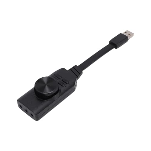 USB Sound Card, 7.1 Surround Sound Adapter, External Stereo Audio Jack Converter, Volume Control, Mic Mute, Plug and Play, for PC, Laptop
