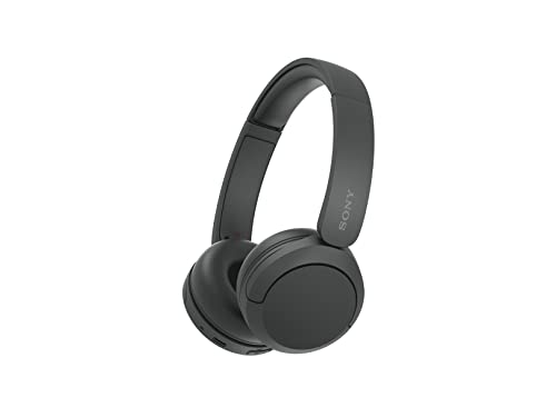 Sony WH-CH520 Wireless Bluetooth On-Ear Headphones with Microphone, Up to 50 Hours Battery Life with Quick Charge Function, Includes USB-C Charging Cable - Black - International Version (No Warranty) - color: Black