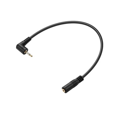 Right Angle 2.5mm Audio Aux Cable,90 Degree 2.5mm Male to Female TS Mono Audio Extension Cable for Smartphone,Headphone,Mp3 Player（0.3M）