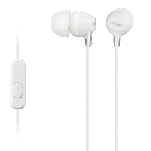 Sony MDREX15AP in-Ear Earbud Headphones with Mic, White - color: White, style: 3.5mm Aux, Mic