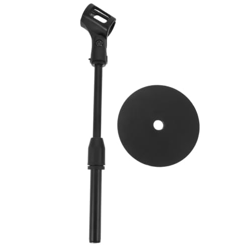 ORFOFE Adjustable Tabletop Mic Stand with Stable Metal Weighted round Base and Space-saving Design for Desktop Microphone Holder Suitable for Singing and Podcasting