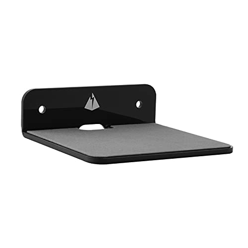 Small Wall Shelf Speaker Stand, Mount for Webcam, Cell Phones, Mesh Router, Display Shelf Acrylic (Black) - color: Black