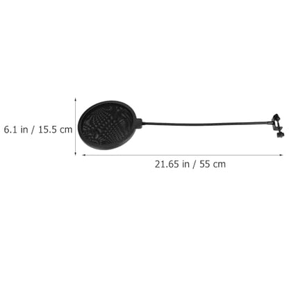 Black round Microphone Sound Filter Shield Clip Design