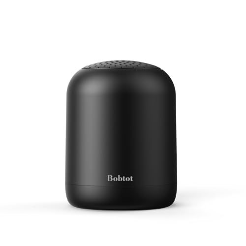 Bobtot Small Portable Bluetooth Speaker, 24H Playtime, TWS Pairing, Black | Wireless Waterproof Speaker with Loud Stereo Sound, Hands-Free Calling, Carrying Lanyard for Outdoor,Shower,Camping,Travel