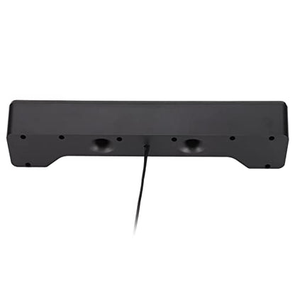 E 350TS USB Powered Computer Soundbar with Volume Control for Desktop PC Laptop Tablet, Surround Sound for Gaming, Multiple Devices Compatible, Black