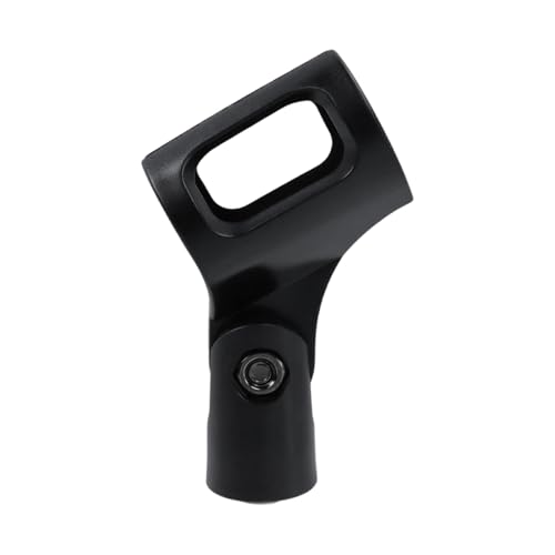 4 Pcs Microphone Clips, Knob Adjustable 180 Degrees Mic Clip Holder for Mic Stand Come with 5/8" Male to 3/8" Female Screw Adapter, Inner Diameter Range 30-50mm(Black, Square) - style: Black, Square Microphone Clip