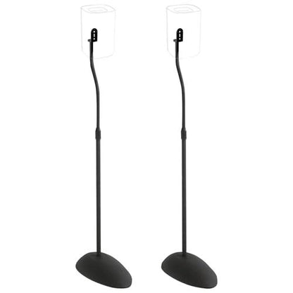 SANUS Speaker Stands for Satellite & Bookshelf Speakers, Fixed & Adjustable Height Options, Stable Floor Stands with Cable Management (Adjustable Height Speaker Stands – HTB3B-03)