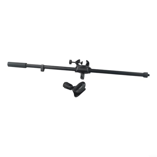 Adjustable Microphone Stand Boom Arm Mount With Holder Extension Bracket 360 Degree Rotating Desktop Mic Stand Clip For Studio Broadcasting Recording Live Streaming 55CM Length(Mic Clip A) - size: Mic Clip A