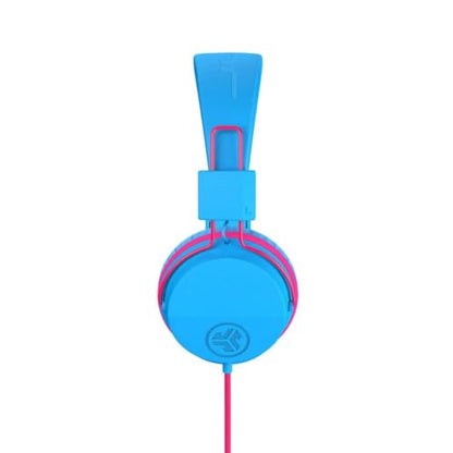 JLab JBuddies Studio Wired Kid Headphones, On-Ear, Cotton Candy, Volume Limited, Folding, Adjustable, Noise Isolation, with Mic - color: Cotton Candy, size: Headphones