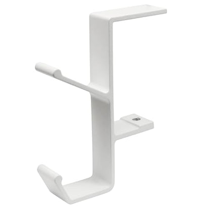 Adjustable Metal Desk Bag Hook & Headphone Hook - Dual Clip Organizer for Backpack, Headset, Keys - Space Saving Under Desk Storage(White) - color: White