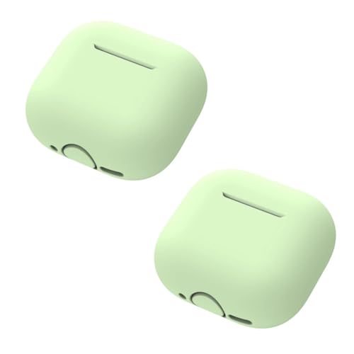Thin Silicone Cover Effect Design Earbud Case Smooth Charging Silicone Protector for Earbuds Snug Case with Design - color: Light green
