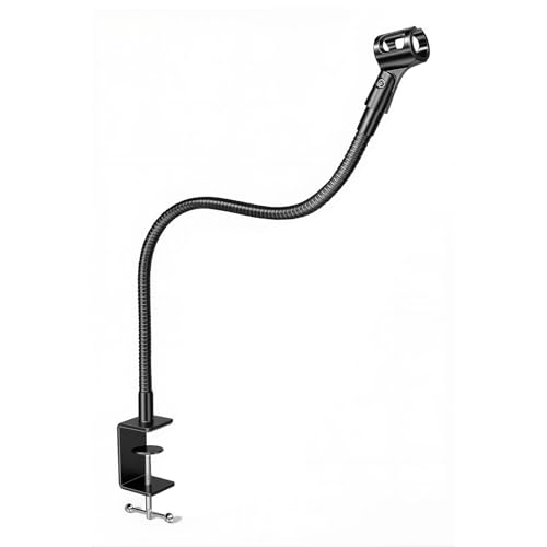 KC32 24-Inch Gooseneck Mic Stand, Heavy-Duty Desk Clamp for Podium | Flexible Arm Microphone Holder, Lectern Mount, 5/8-27 Thread, 3/8-16 Adapter, Mic Clip, Podcast, Pulpit, Studio, 2.2 lb Load - size: 24-INCH