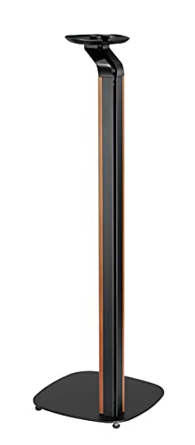 ynVISION.DESIGN Wood Speaker Stands for Sonos One, SL, Play:1, Pair | 30.75" floor standing for SONOS One, One SL, and Play:1 Speakers, 22 lb capacity, cable management, walnut wood & black metal
