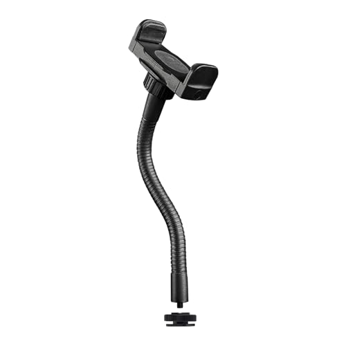 KHC1417 Phone Holder for Ring Light, 9-Inch Gooseneck, Hot Shoe Mount | Ring Light Phone Mount, Camera Hot Shoe Phone Holder, 1/4-20 Tripod Mount, 9-Inch Gooseneck, Cell Phone Clamp - size: 9" with Hot Shoe