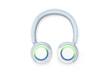 PHILIPS K4200 Lightweight On-Ear Wireless Kids Headphones - Built-in Mic, LED Lights, Safe Volume Limited, Audio Sharing, Foldable & Durable, Blue - color: Blue
