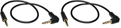 Tripp Lite P312-001-RA 1-Feet 3.5mm Mini Stereo Audio Cable with One Right Angle Plug,Black (Pack of 2) - size: 1 Count (Pack of 2), style: One Right Angle Plug