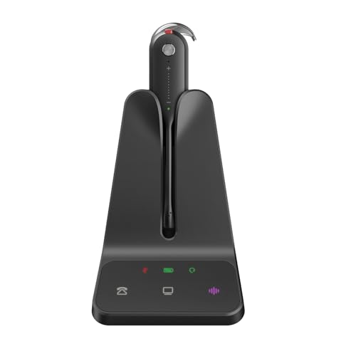 Yealink Wireless DECT Headset WH63 E2,Single Ear (Mono) Convertible Headset | Zoom Teams Certified,3 Wearing Styles,Office Wireless Headset For Work,Connects to Desk Phone&Computer,Noise Canceling Mic - color: UC