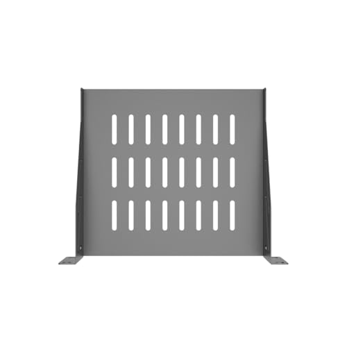 1U Cantilever Rack Mount Shelf for 10" Server Rack, 2 PCS | Metal 8" Deep Mini Vented Tray for 10 inches Width Network Equipment Cabinet or Rack, Black ( 1U10IN-RackS-8IN)