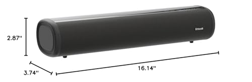 LITTOAK HDMI 16 Inch Soundbar for Smart TV | Small Home Audio Sound Bar TV Speakers, Optical/HDMI/Aux/USB/Bluetooth, for TV, PC, Projectors, Includes Remote Control